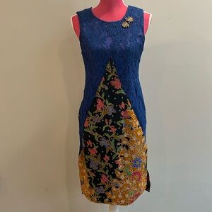 Utopia - Specialty hand made dress from Singapore. Beautiful blue and floral
